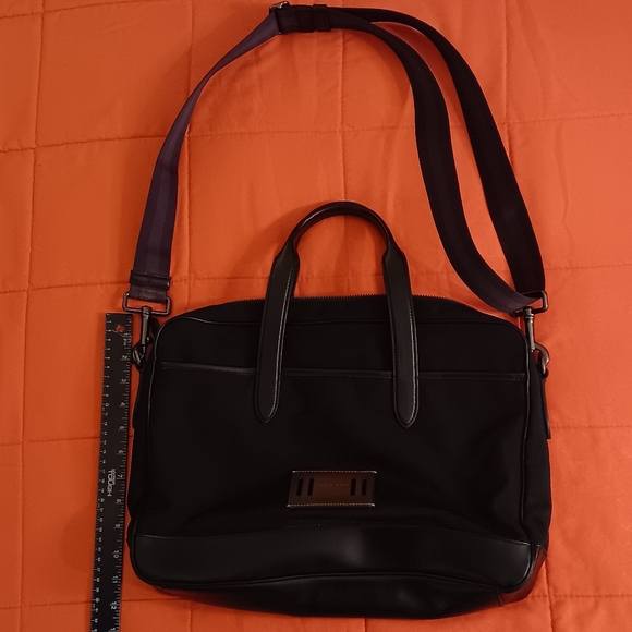 COACH MENS Case bag Black Cordura Leather Hamilton Brief Case Bag F31277 - Picture 1 of 6